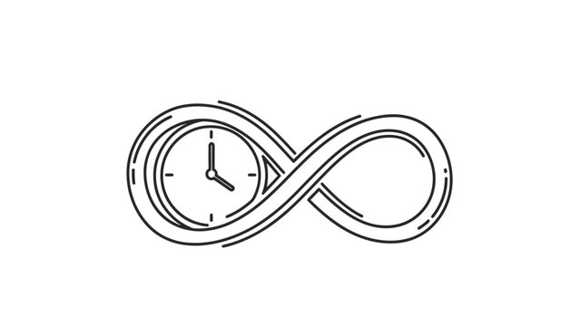 Abstract clock face integrated into an infinity symbol design