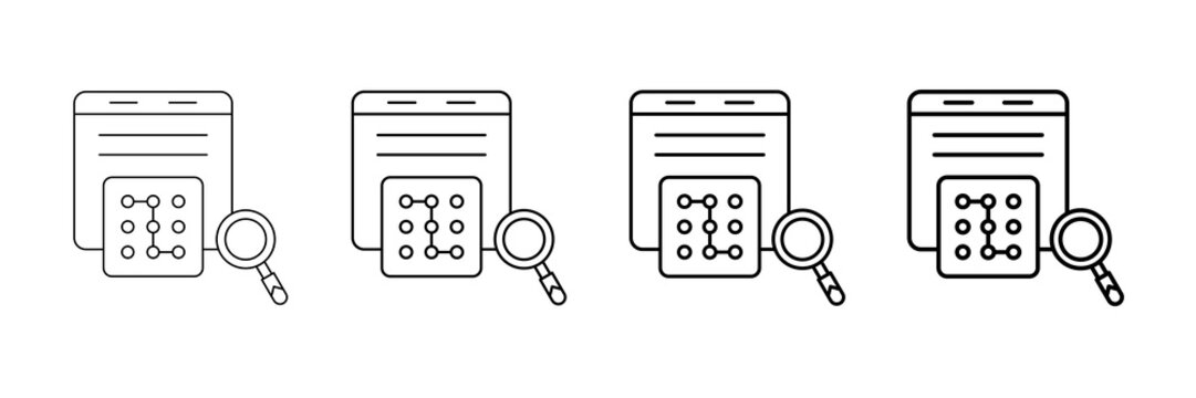 Pattern Recognition Icons Vector Set In Different Stroke Line Style