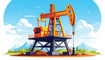 Fototapeta premium Oil Pump Jack in Operation.