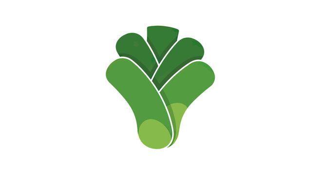 Green leafy leek vegetable illustration.