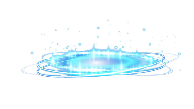 Light Blue Futuristic Magic Circle Portal Sci-Fi Effect
