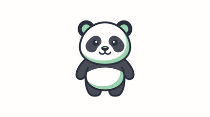 Fototapeta premium Cute Cartoon Panda Bear Standing Isolated on White Background, Adorable Animal Illustration