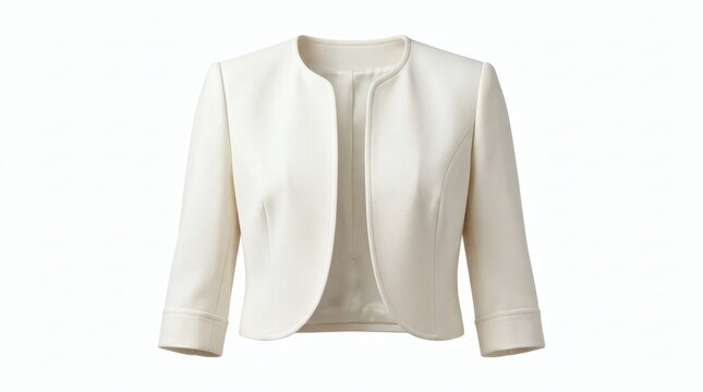 Elegant Women's Bolero Jacket Ghost Mannequin White Background Premium Fashion
