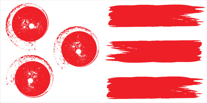 Straight red ink vector lines pack. Bloody color long and round hand-drawn brushstroke text highlights, frames, circles. Vector Dynamic ink vector,straight,eps 10