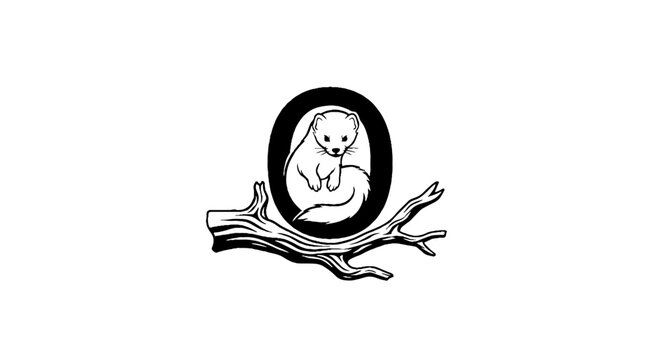 Cute baby otter resting on a tree branch.