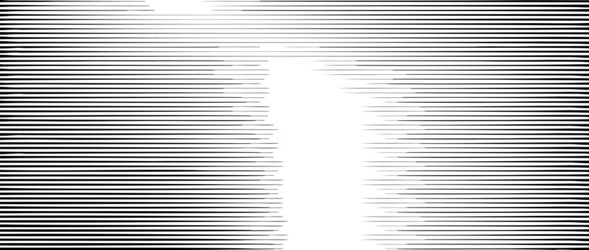 Random linear pattern. White tv noise pattern. Black and white horizontal irregular lines background pattern. Glitch concept wallpaper