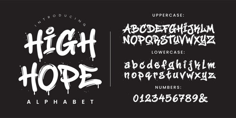 High Hope Bold Graffiti Brush Script Font for Urban Street Art and Hip Hop Poster Design © happy