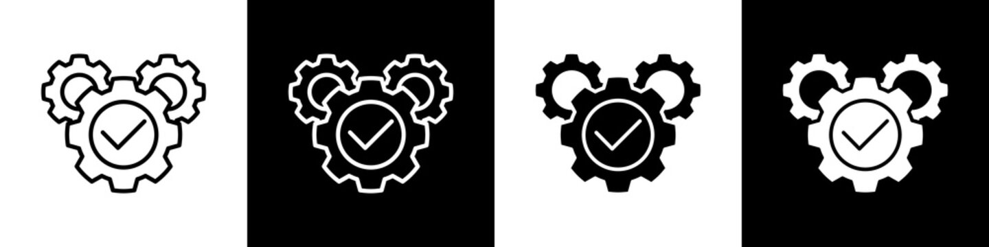 Setting black and white icon design concept	