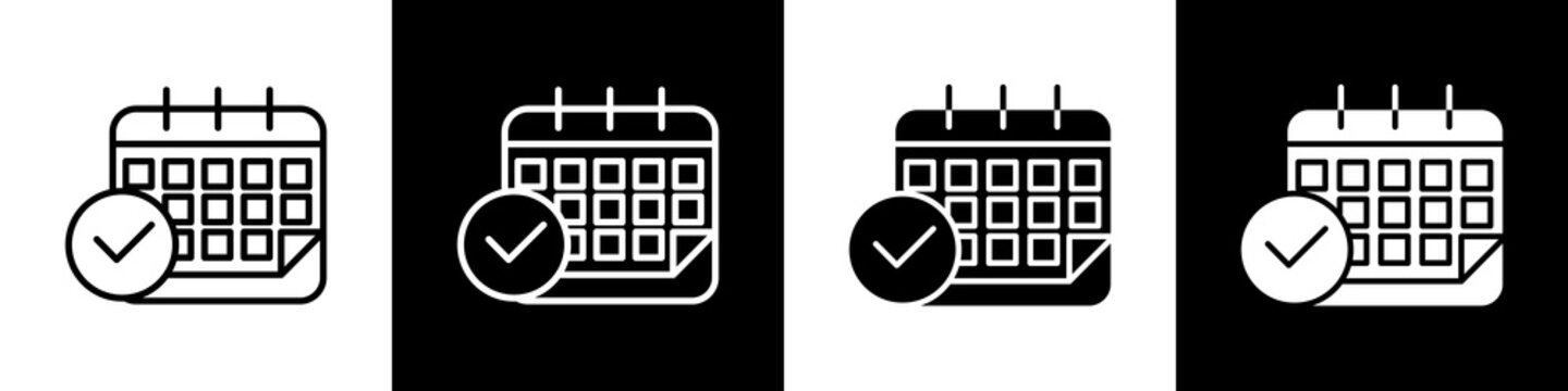 Calendar black and white icon design concept	