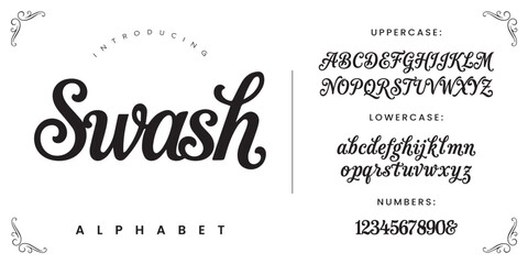 Swash Modern Calligraphy Script Font for Elegant Wedding Invitation and Feminine Branding © happy