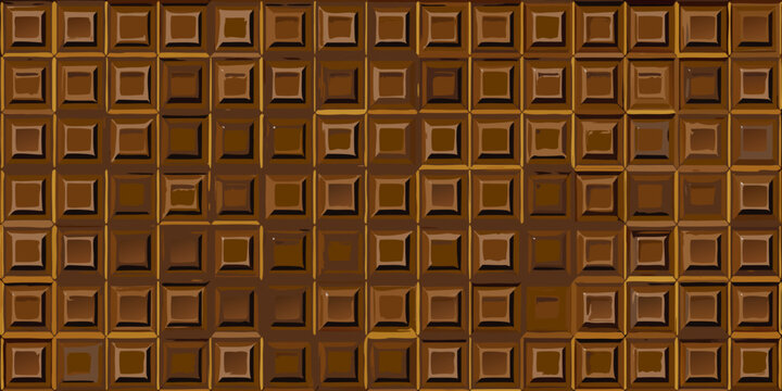 Chocolate bar pattern repeating brown squares with recessed sections