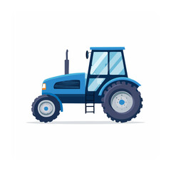 Naklejka premium Blue delivery truck with package side view