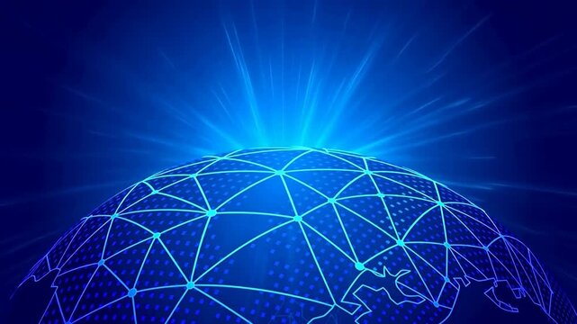 Abstract digital globe with network connections
