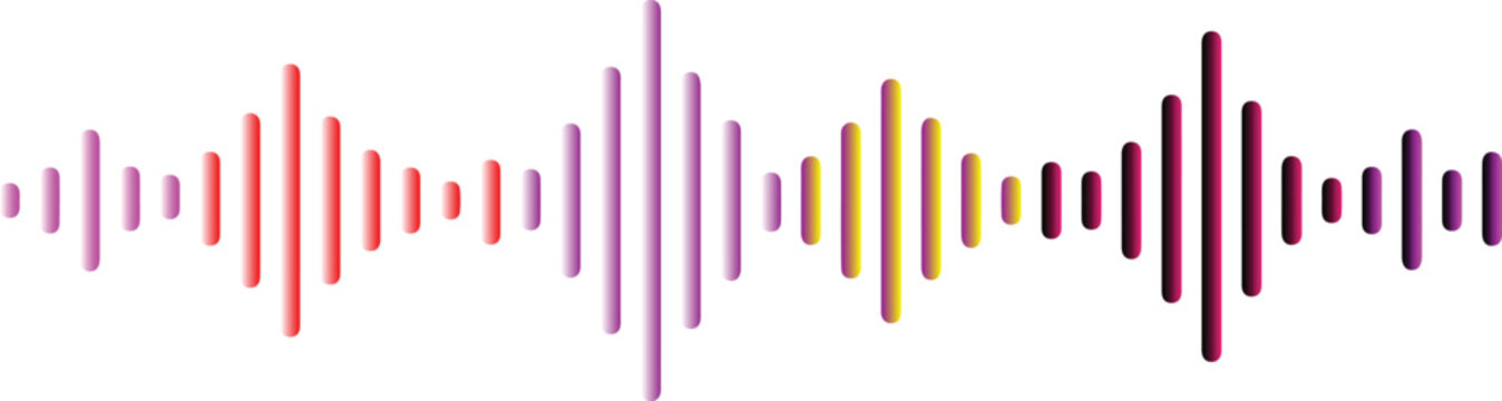  Sound waves rhythm symbol. Volume audio scales lines .Sound and audio waves. Monochrome soundwave lines.  - stock vector