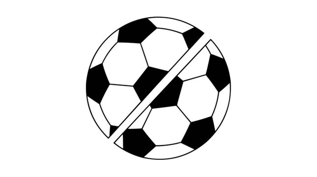 Stylized soccer ball divided into two halves with a diagonal line, vector graphic illustration Ball symbol at on 2026 soccer world championship vector illustration