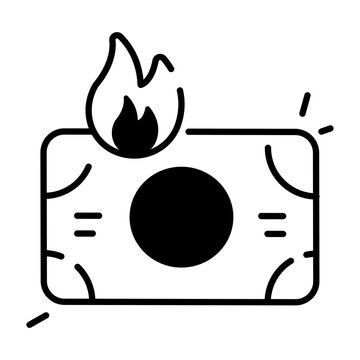 Trendy design icon of cash burning 