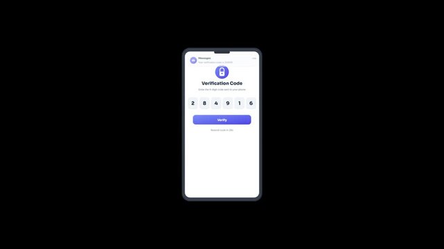 Two factor authentication verification code screen on a smartphone with secure login icon