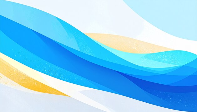 Abstract Blue and Yellow Waves Background