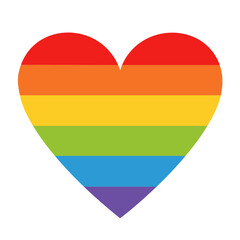 Fototapeta premium Rainbow Heart Icon with Transparent Background