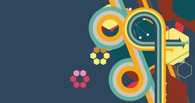 Retro 70s Background animation with Groovy 1970s art video. Minimalistic Vintage design, old-fashioned color artwork.