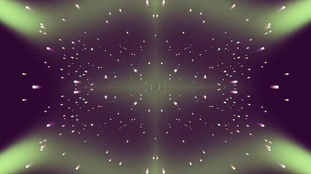 Dynamic digital light particles creating an expanding abstract tunnel in a futuristic cosmic environment, ideal for background design.