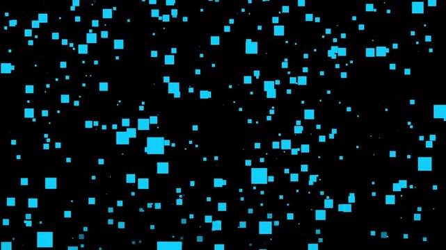 A shower of squares. Alpha Channel. Seamless loop animation.