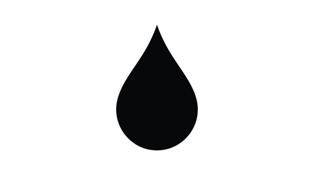 teardrop shape on white background silhouette drop water liquid symbol icon sign