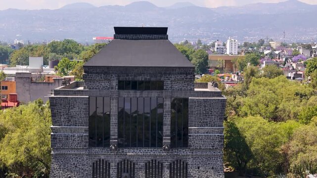 Video of museo anahuacalli main facade and azteca stadium in mexico city