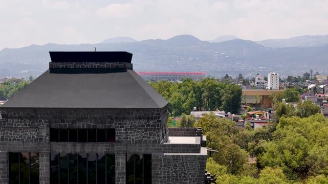 Take off video of Anahuacalli museum and mexico city stadium