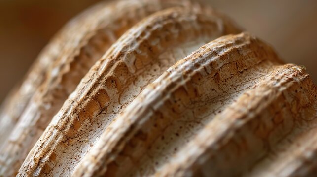Dogwood fruit pit elongated grooves close up