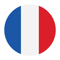 Round icon with flag of france circular national flag of the french republic isolated on transparent background © WASIF-MEHMOOD