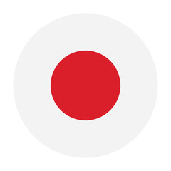 Flag of japan, a national symbol consisting of a red disc representing the sun on a rectangular white field isolated on transparent background © WASIF-MEHMOOD