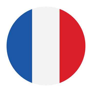 Round icon with flag of france circular national flag of the french republic isolated on transparent background