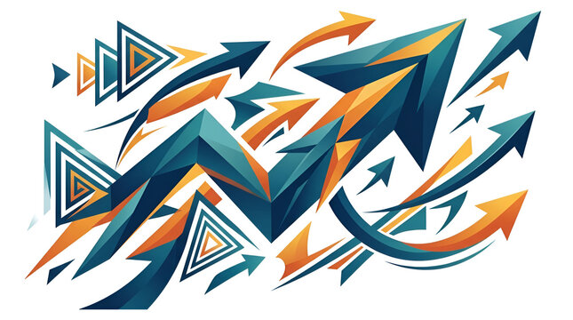 Abstract dynamic flecha vector with geometric rising arrows