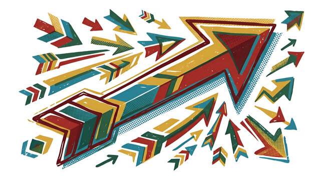 Colorful retro arrows collection for flecha vector design