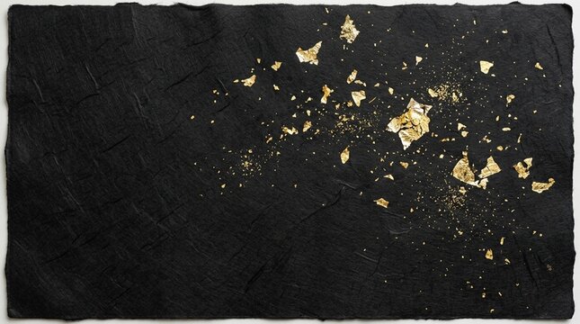 黒和紙と金箔の高級背景（日本・文化・禅）