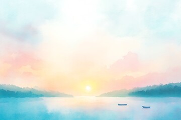 Fototapeta premium Serene sunrise over calm waters
