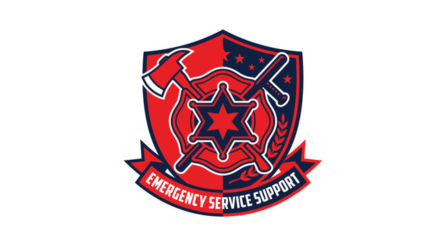 Professional emergency service support badge for first responders