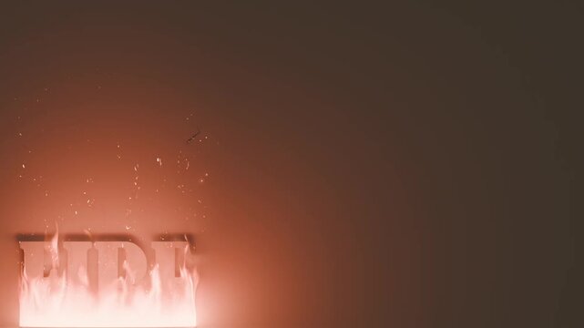 3D "FIRE" Text Burning with Flames and Sparks &mdash; Animated Title Reveal for Cinematic Intro