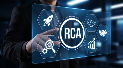 Fototapeta premium RCA Root Cause Analysis Strategy for Process Improvement and Business Performance