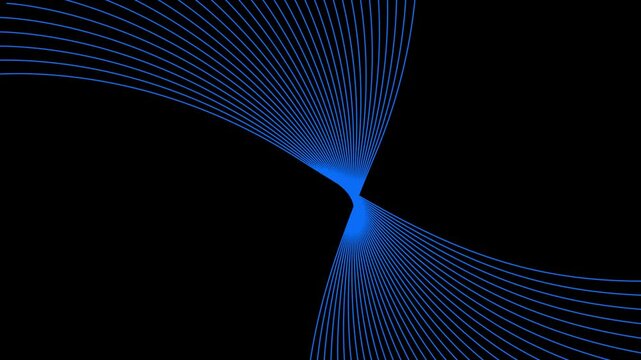 Abstract Blue Lines Forming a Swirl on Black Background pattern