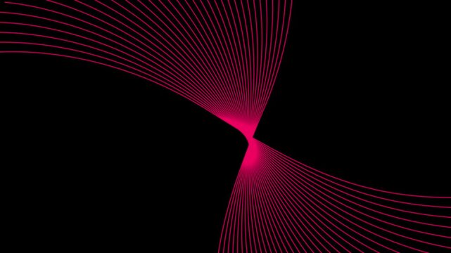 Abstract Pink Lines Forming a Swirl on Black Background pattern