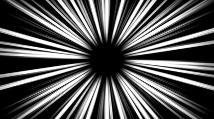 Fototapeta premium Abstract Black and White Radial Burst Effect with Dark Center