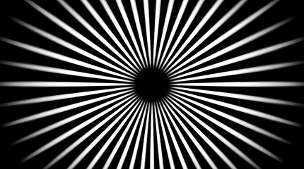 Fototapeta premium Abstract Black and White Radial Burst Effect with Dark Center