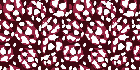 Leopard spot Pattern Seamless Vector Illustration With Maroon And White © Juran