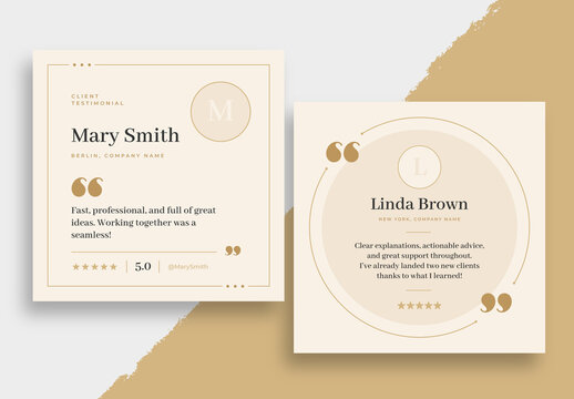 Elegant Client Testimonial Templates with Quote Marks