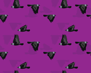 Obraz premium Jackdaw Bird Flying Seamless Pattern Background