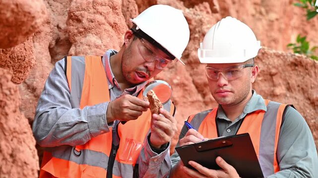 Expert geologists are collaborating to examine the rock layers inside a natural sinkhole.