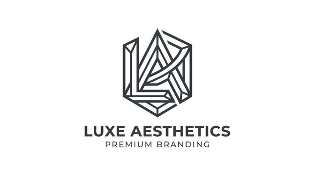 Geometric monogram logo for luxury brand with initials l and a