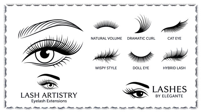 Professional eyelash extension styles and lash artistry guide